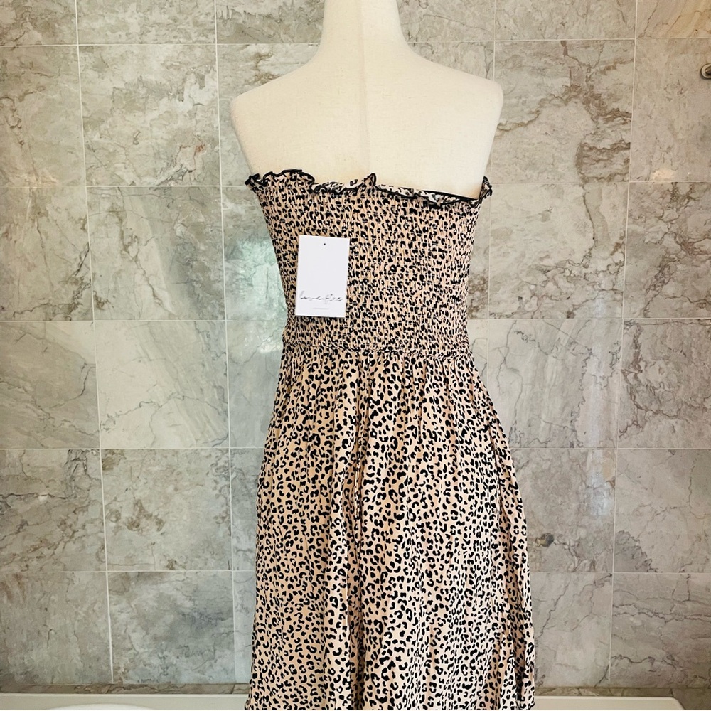 Love, Fire Leopard Strapless Mini Dress - Picture 6 of 8